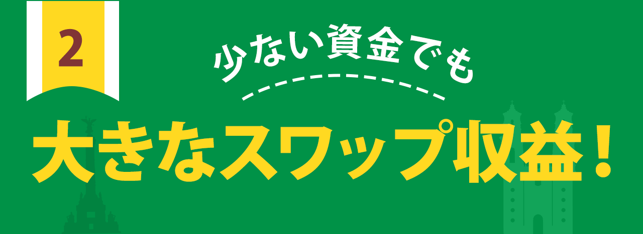 少ない資金でも大きなスワップ収益!