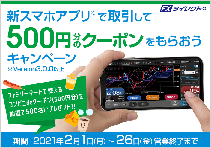新スマホアプリで取引して500円分のクーポンをもらおうキャンペーン