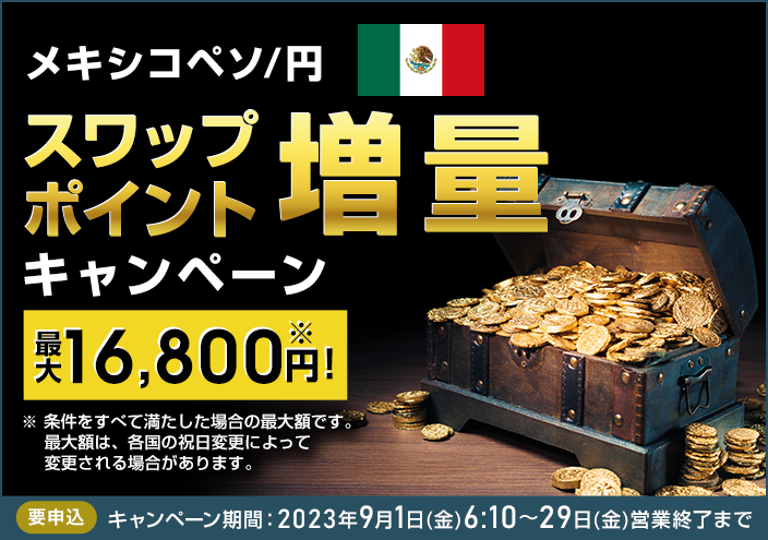 メキシコペソ/円スワップポイント増量キャンペーン