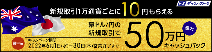 豪ドル/円キャッシュバックキャンペーン