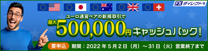 ユーロ通貨ペアキャッシュバックキャンペーン