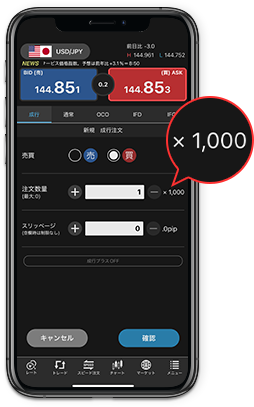 1,000通貨単位の表記イメージ