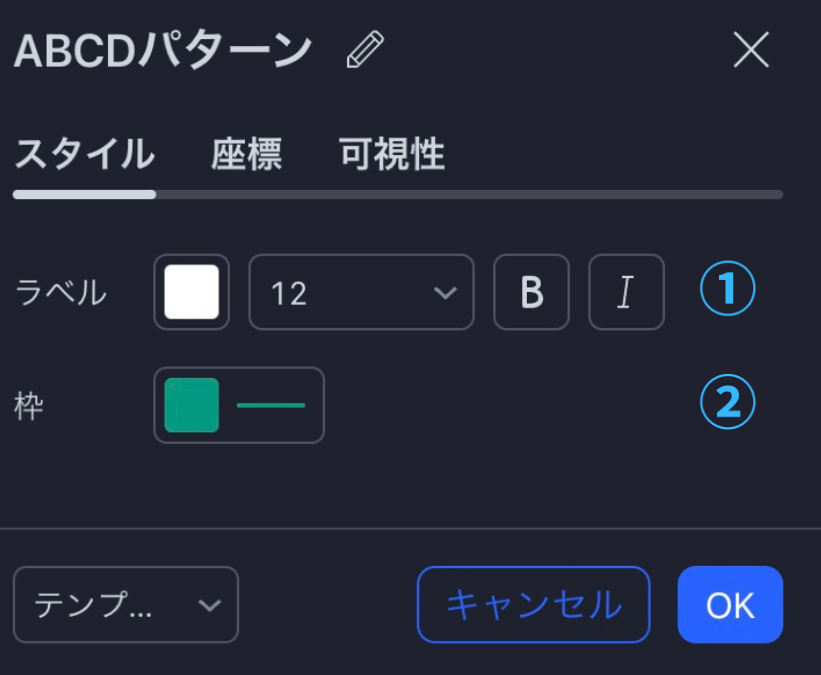 TradingView操作ガイド c14 ABCDパターンの設定項目