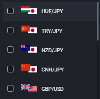 PWT操作ガイド_B3 「通貨ペア」横のプラスボタンをクリック、追加する通貨ペアの選択画面を表示する