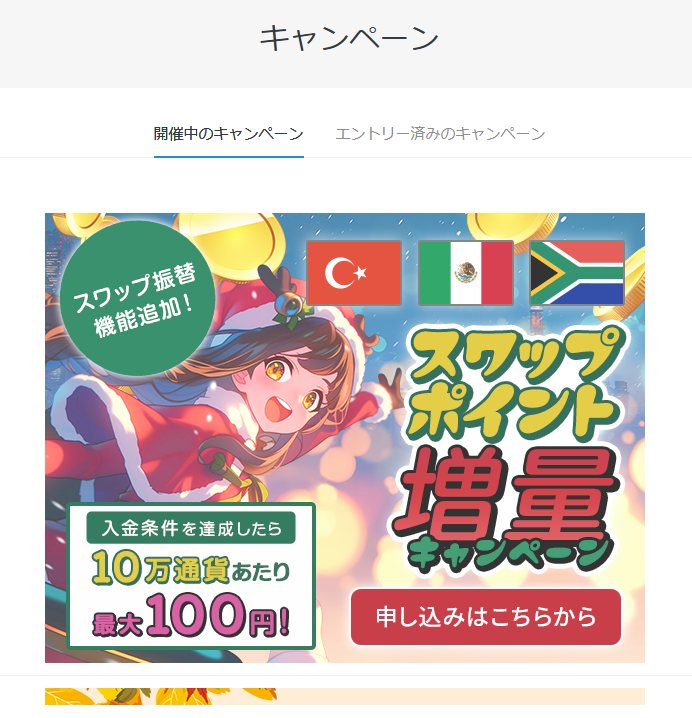 PWT操作ガイド_O1 キャンペーン一覧画面から、各種キャンペーンへの申し込みができる