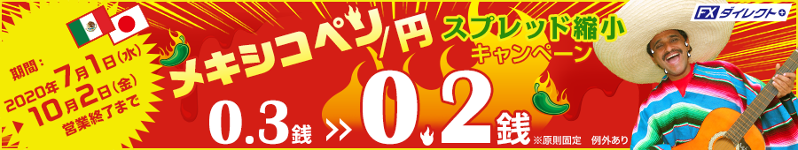 メキシコペソ/円スプレッド縮小キャンペーン
