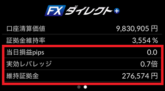 口座情報画面および口座内容照会画面に未決済スワップ欄等を新規に追加2
