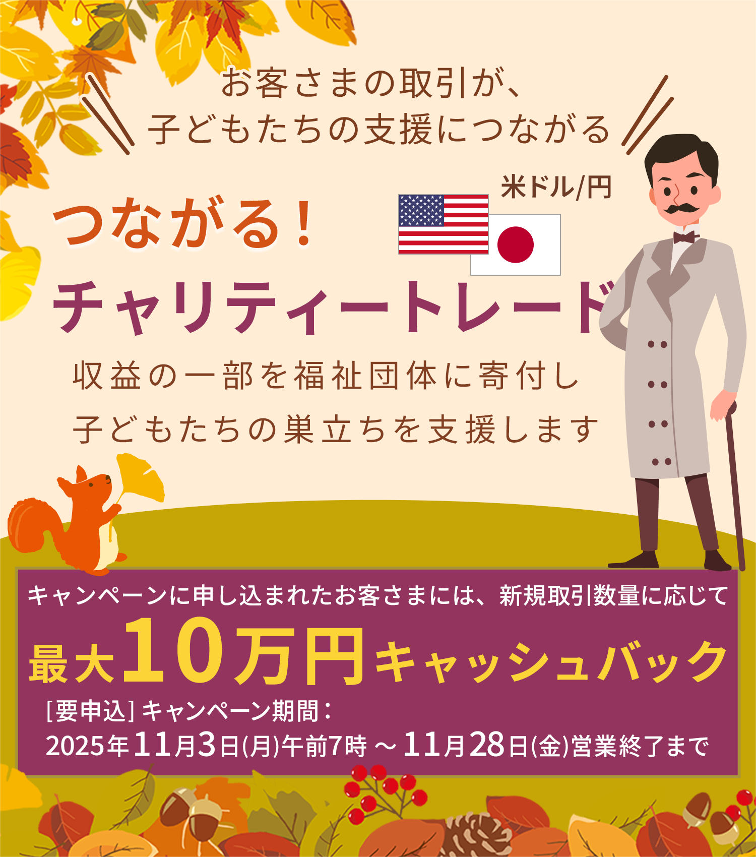 米ドル/円 つながる！チャリティートレード