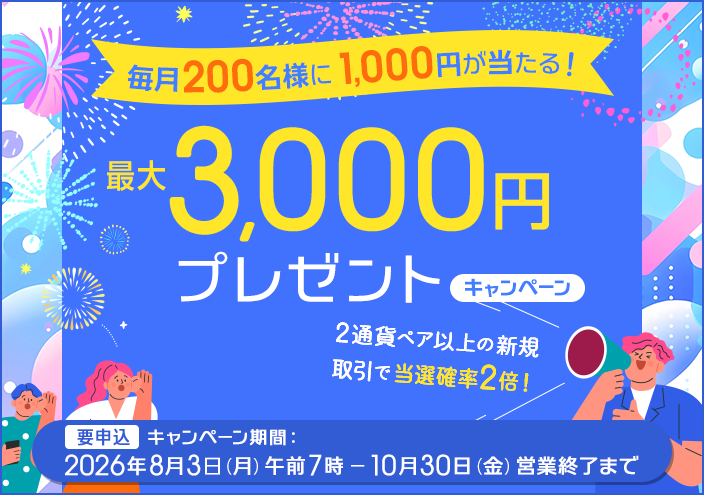 最大3,000円プレゼントCP(8月-10月末)