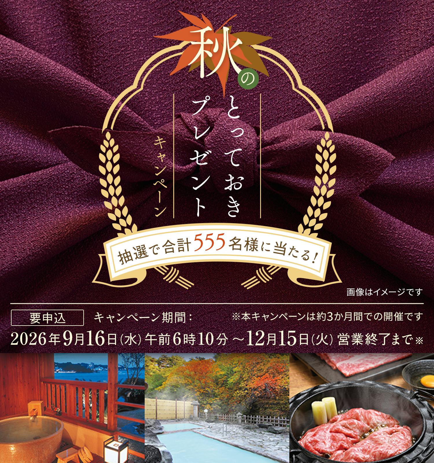 合計555名様に当たる！秋のとっておきプレゼント