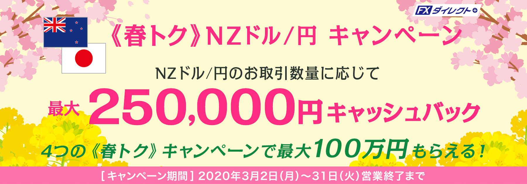 春トク最大25万円キャッシュバックキャンペーン