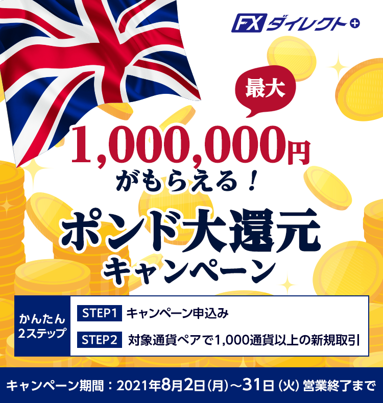 最大1,000,000円がもらえる！ポンド大還元キャンペーン