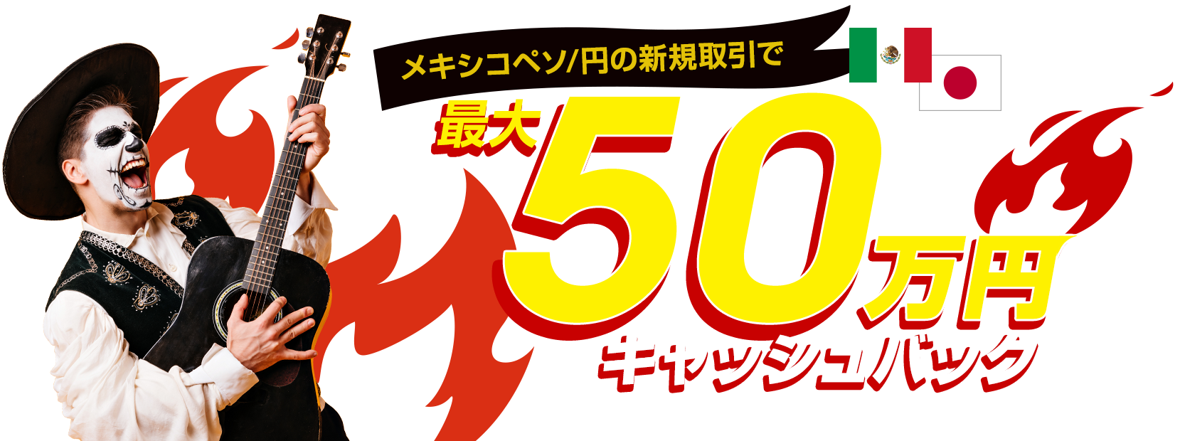 メキシコペソ/円の新規取引で最大500,000円キャッシュバック