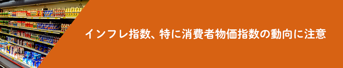 インフレ指数、特に消費者物価指数の動向に注意