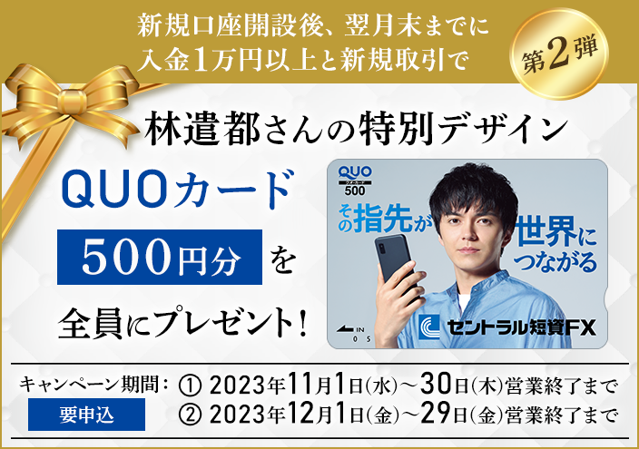 林遣都さんQUOカードプレゼント新規口座開設キャンペーン第2弾